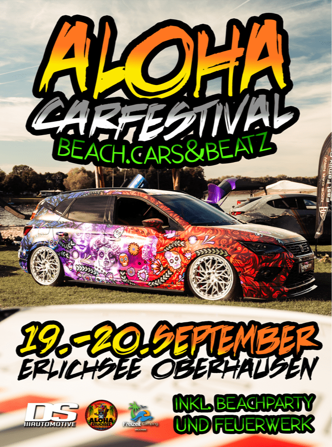 Aloha Carfestival in Oberhausen: Custom Auto am Erlichsee. Beach, Autos & Beats!
