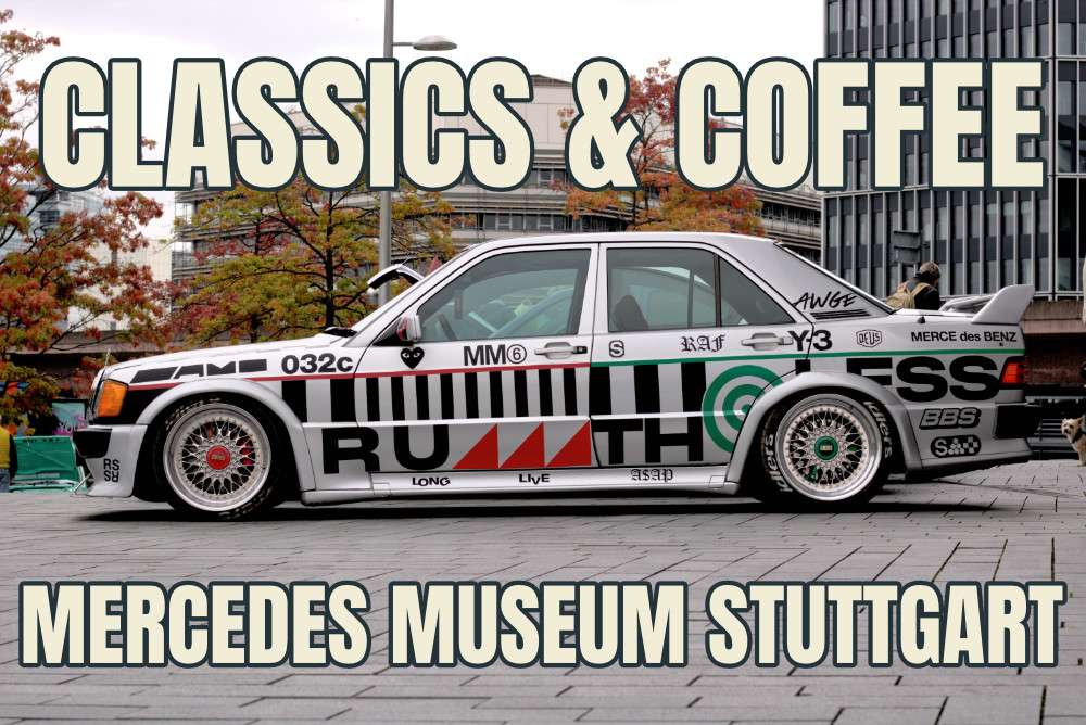 Mercedes Museum Stuttgart: Klassischer getunter Mercedes beim Classics & Coffee Event.