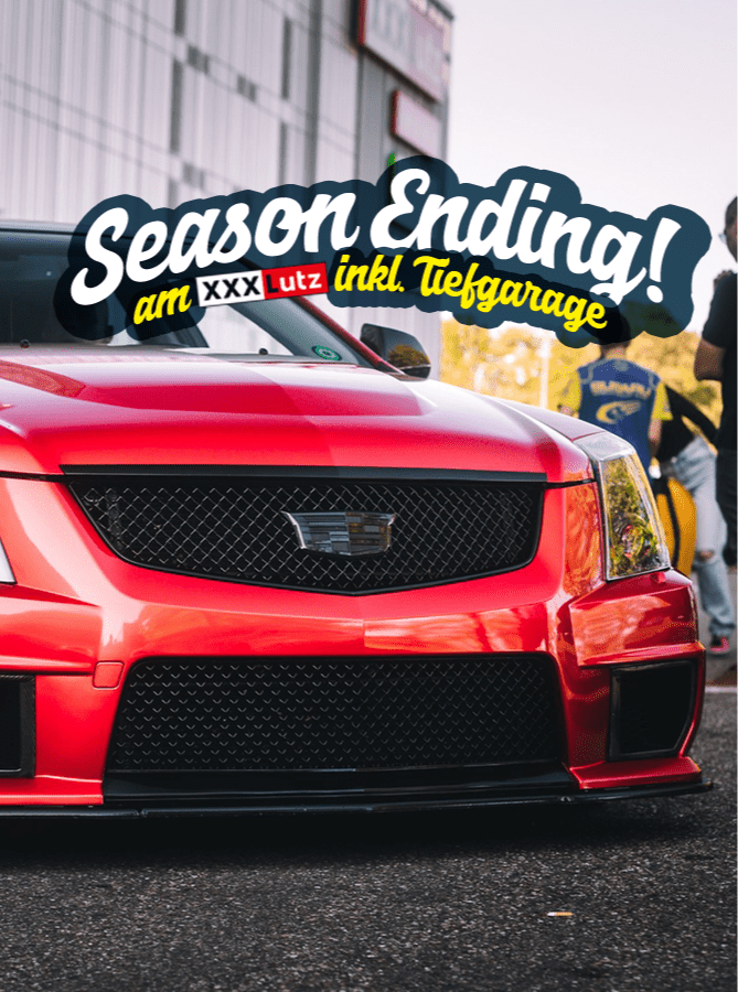Roter Cadillac beim Season Ending XXXLutz Heilbronn DS.AUTOMOTIVE Event.