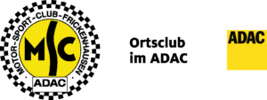 Logo des Motorsport-Club Frickenhausen mit gelbem Kreis, schwarzen Buchstaben MSC und ADAC-Schriftzug.